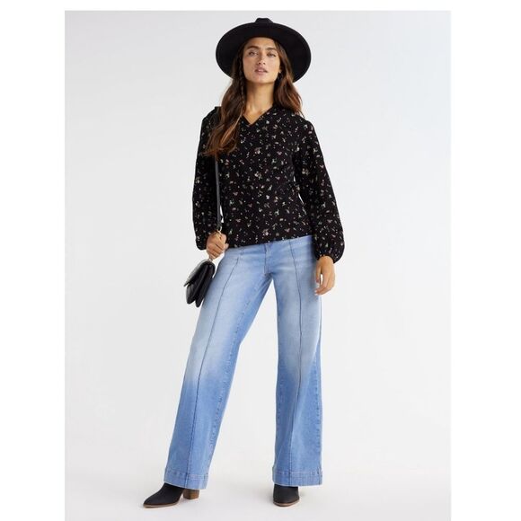 Time and Tru Women's Puff Sleeve Corduroy Top size L - Picture 4 of 8